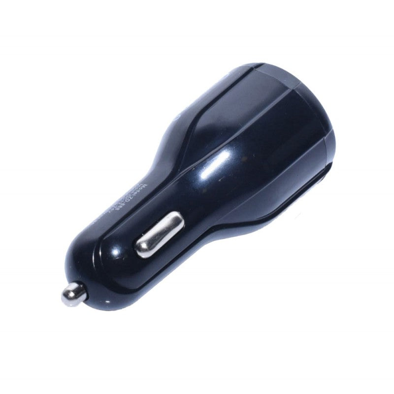 Incarcator auto dual USB negru, design compact ergonomic, fara porturi vizibile