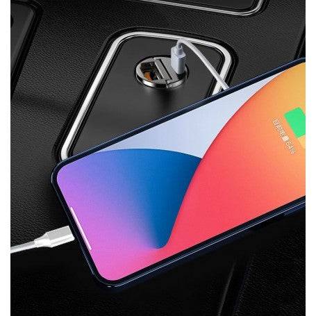 Incarcator auto 100W USB-C PD in priza bricheta, incarcare activa smartphone cu baterie la 100%