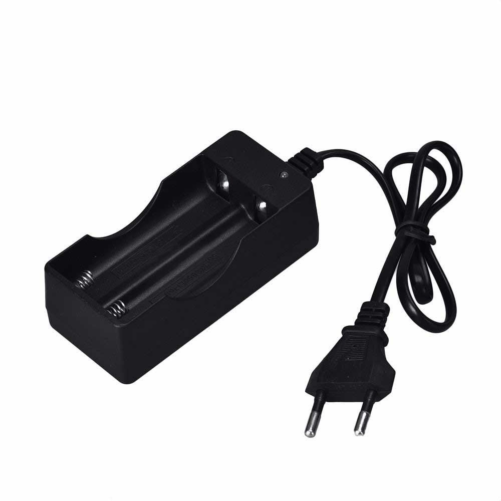 Incarcator dublu Li-Ion 18650 3.7V cu 2 sloturi, protectie la supraIncarcare, cablu si stecker EU