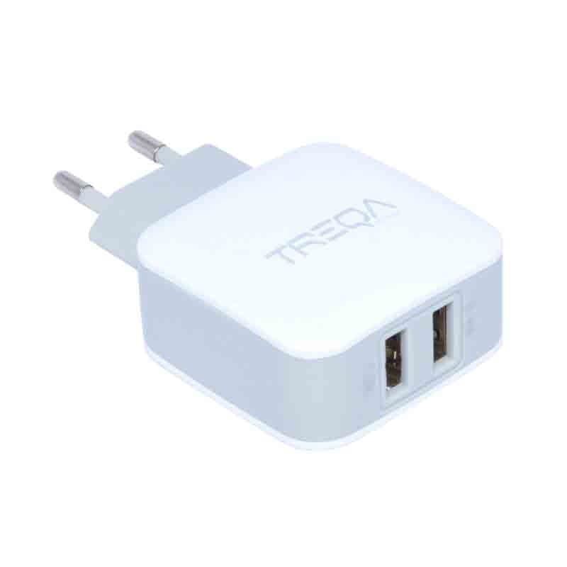 Incarcator retea dual USB 2.4A, compact, compatibil 100-240V, cu 2 porturi pentru incarcare simultana