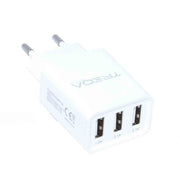 Incarcator retea cu 3 porturi USB, output 1A-3.1A, compatibil 100-240V, design compact alb