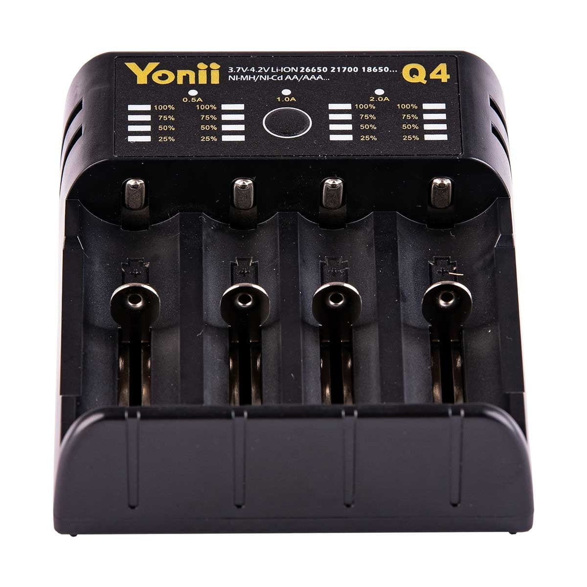 Incarcator universal 4 canale Li-Ion 3.7V-4.2V, curent selectabil 0.5A-2A, compatibil 18650 21700 AA AAA