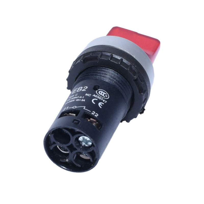 Intrerupator selector 22mm, vedere spate cu terminale de conectare si contacte 5A, 300V