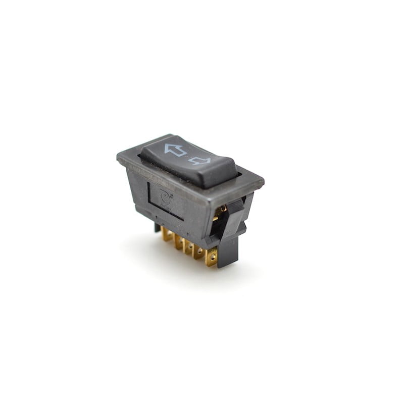 Intrerupator geam auto cu revenire 12V, 5A, 5 contacte, montaj prin cleme laterale, carcasa neagra