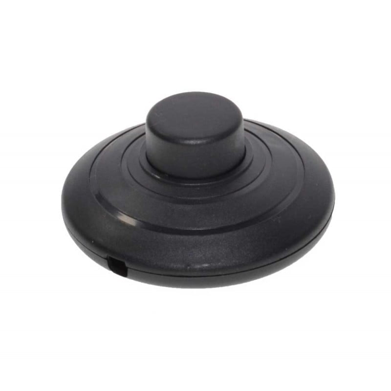 Intrerupator de picior ON/OFF negru, 3A 250V, carcasa rotunda din plastic ABS, montaj pe cablu