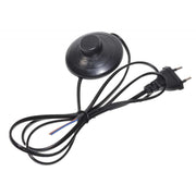 Intrerupator de picior cu cablu negru 1.5m si stecher EU, compatibil 220V, pentru lampi de podea