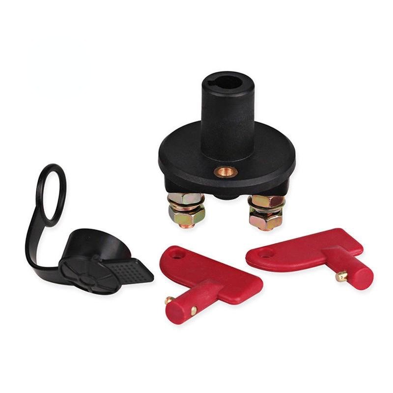 Intrerupator general baterie auto 12V-24V 200A cu 2 chei rosii si capac protectie cauciucat