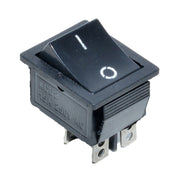 Intrerupator basculant negru 15A 250V AC, cu 4 terminale metalice si marcare ON/OFF, tip KCD4