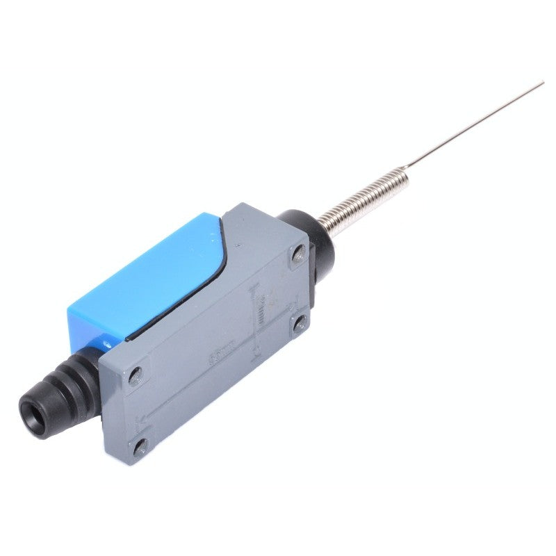 Limitator de cursa mini cu tija, vedere din spate cu gauri de montaj M4 vizibile