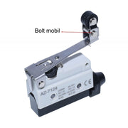 Limitator cu tija si rola 10A 250V AC, bolt mobil evidentiat, carcasa plastic ignifug
