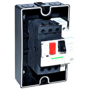 Intrerupator de motor trifazat 13-18A, protectie termica si magnetica, cutie IP55, montat in carcasa neagra
