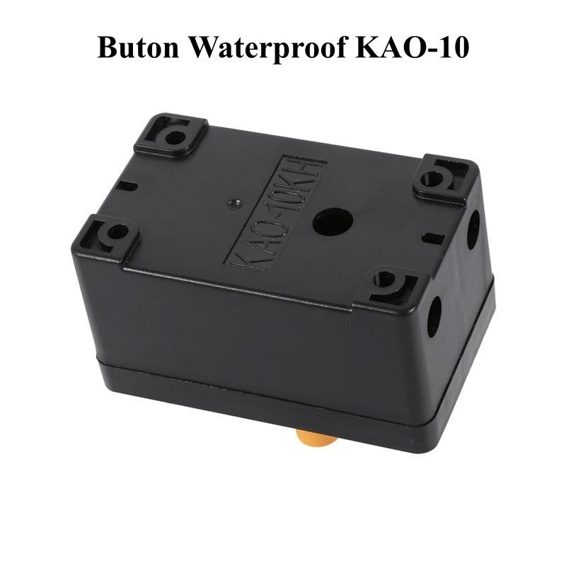 Intrerupator push waterproof, vedere spate cu orificii montaj si carcasa ABS robusta