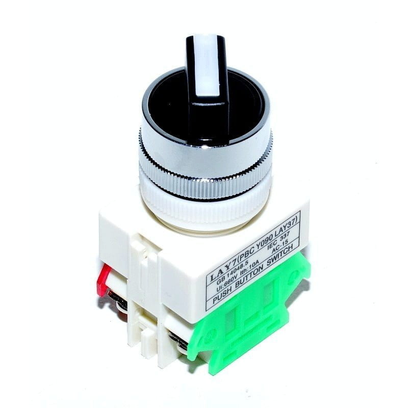 Intrerupator rotativ ON-OFF 10A 660V cu buton selector negru, contacte pe suruburi, montaj industrial