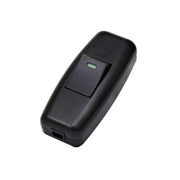 Intrerupator pe fir 10A 250V negru cu buton ON/OFF si indicator luminos verde, carcasa compacta din policarbonat
