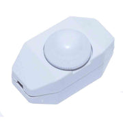 Intrerupator pe fir tip variator rotativ 250V, alb, IP20, compatibil becuri incandescente si halogene pana la 100W