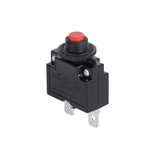 Intrerupator termic cu reset manual 20A 220V, buton rosu, pini faston, protectie suprasarcina