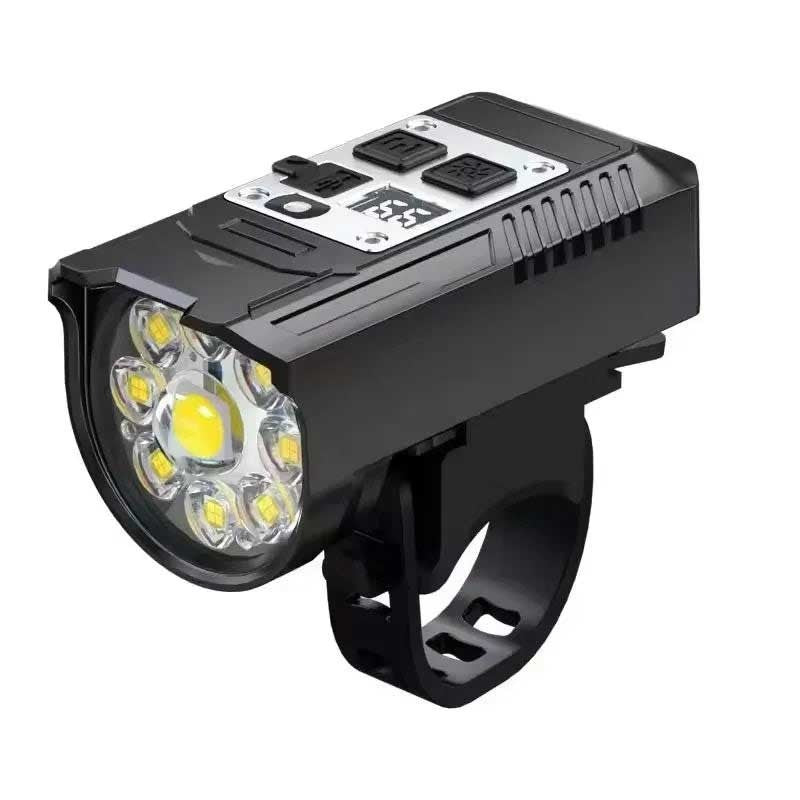 Lanterna bicicleta 900 lumeni, 9 LED-uri vizibile frontal, prindere robusta pe ghidon