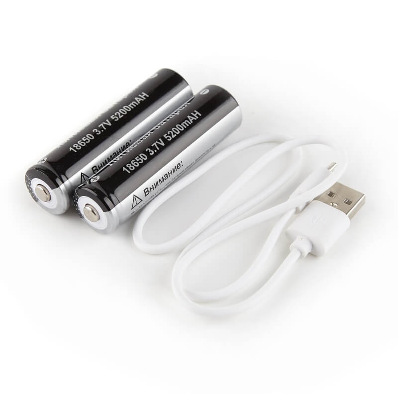 Acumulatori 18650 3.7V 5200mAh reincarcabili si cablu USB incluse cu lanterna de cap