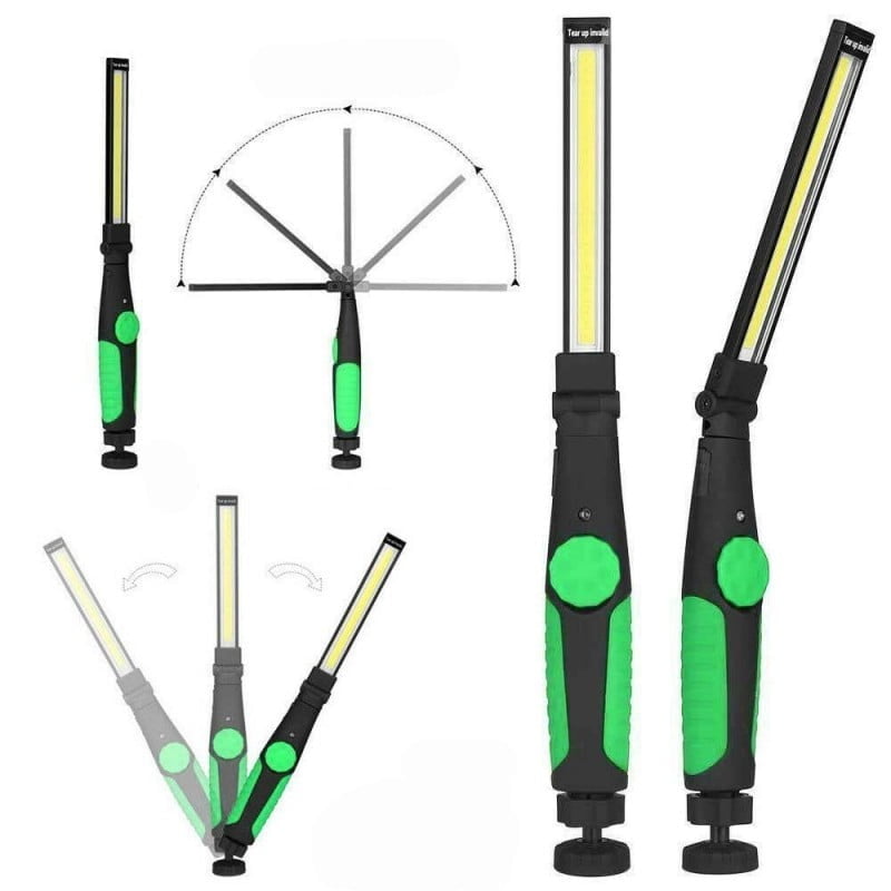 Lanterna de lucru COB cu magnet, cap articulat reglabil 280 grade, acumulator reincarcabil, mai multe pozitii de utilizare