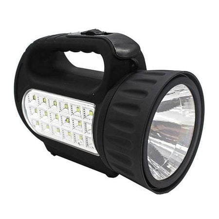 Lanterna LED portabila 15W cu LED T6 frontal si 15 LED-uri SMD laterale, corp negru cu maner