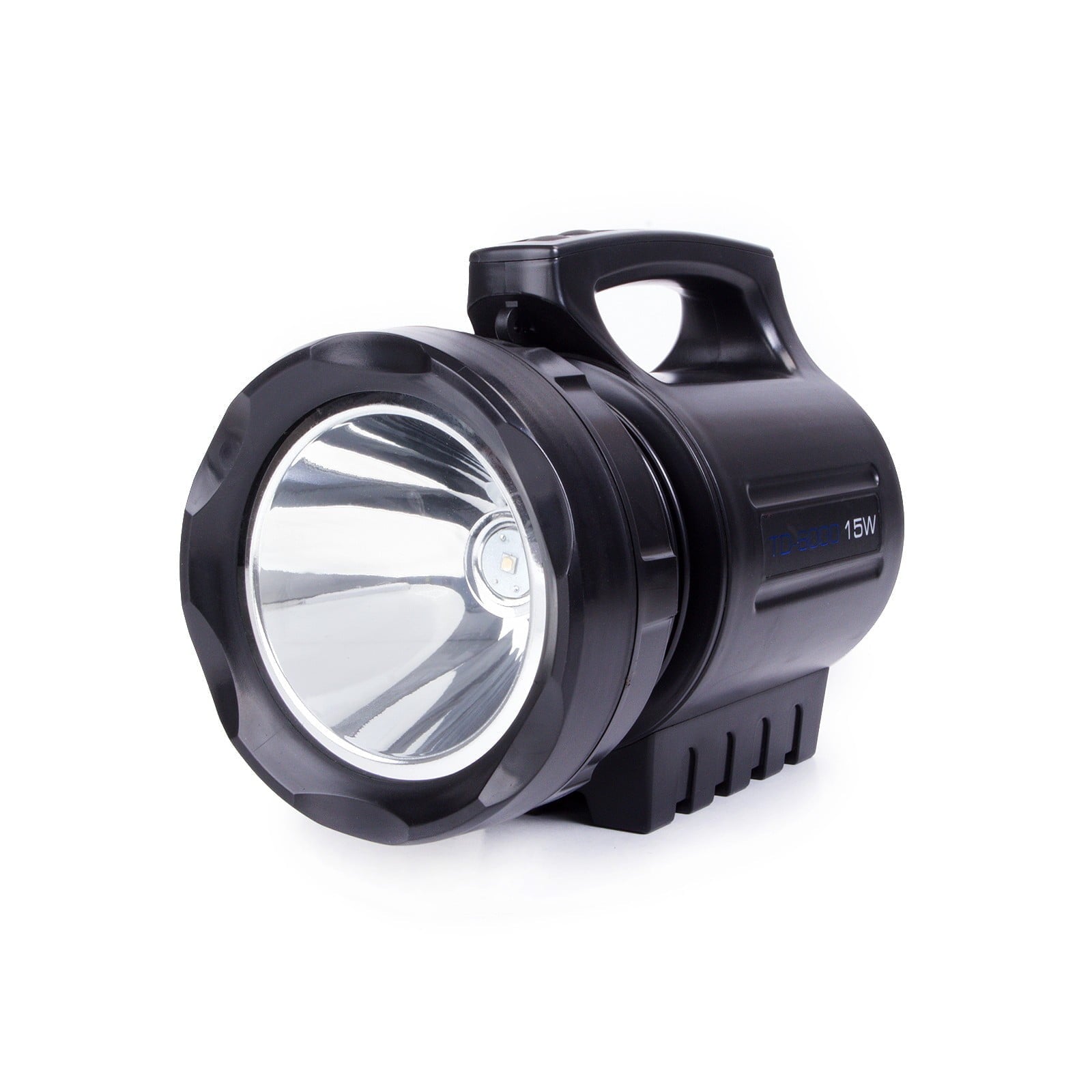 Lanterna LED reincarcabila 15W cu lentila larga, maner ergonomic si corp rezistent la impact