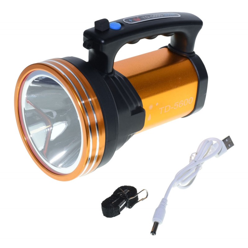 Lanterna LED portabila 500W cu acumulator 12000mAh, cablu USB inclus si curea de transport