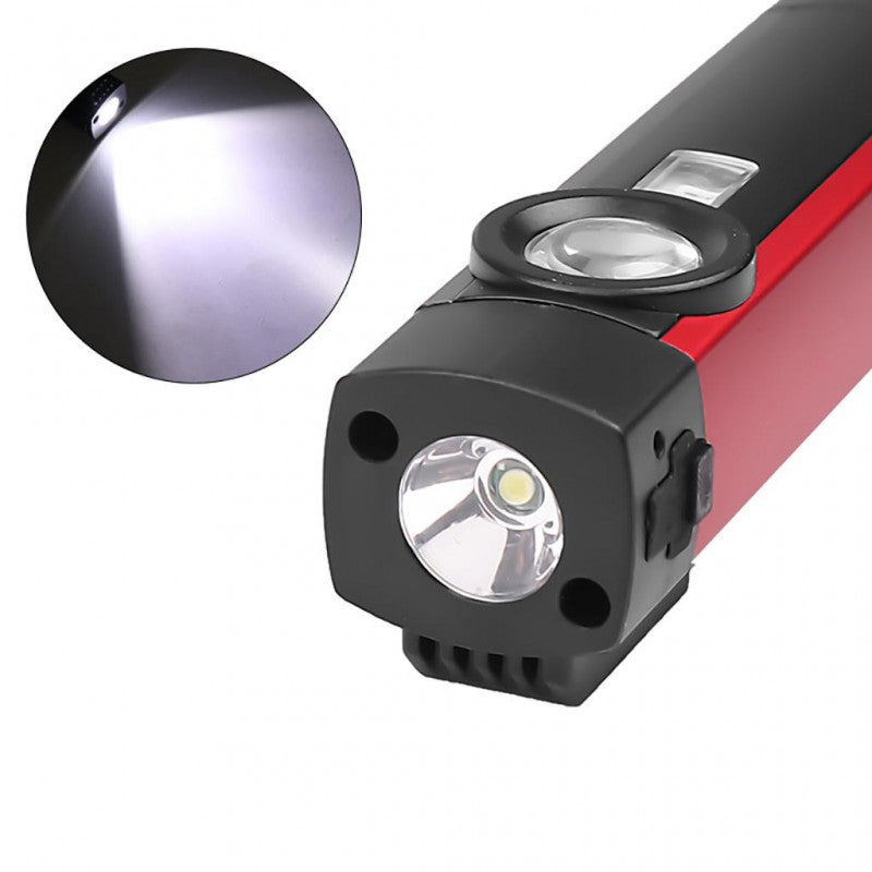 Lanterna portabila LED XPE detaliu cap frontal si lentila COB cu fascicul alb concentrat