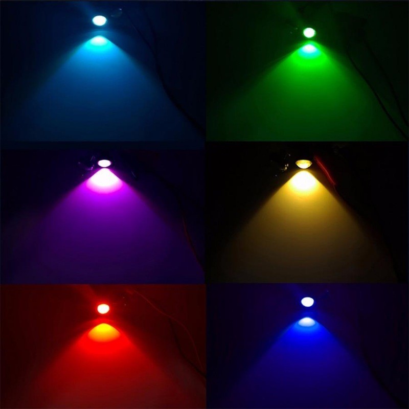 LED auto 9W 18mm in 6 culori diferite, efect luminos nocturn colorat