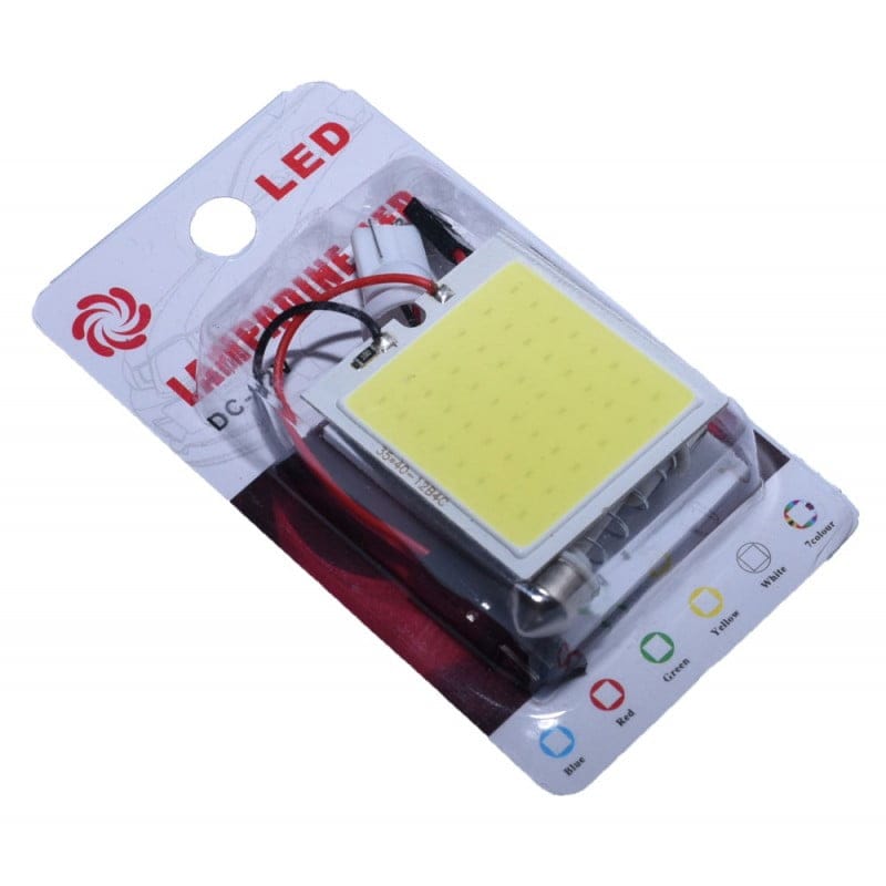 Panou LED COB auto in blister cu adaptoare Feston si T10 vizibile, kit complet montaj