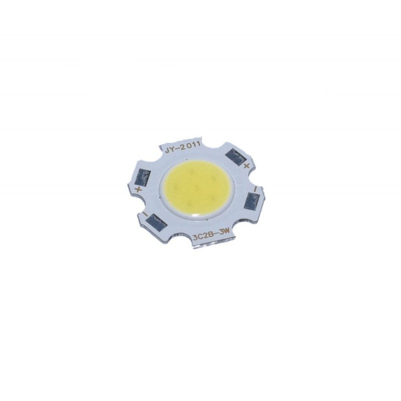 Chip LED COB 3W alb-rece 6500K, 390 lm, suport aluminiu 20mm, pastila 11mm