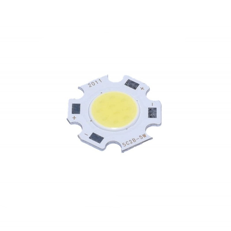 Chip LED COB 5W alb-rece 6500K, 600 lumeni, suport aluminiu 20mm, pastila COB 11mm