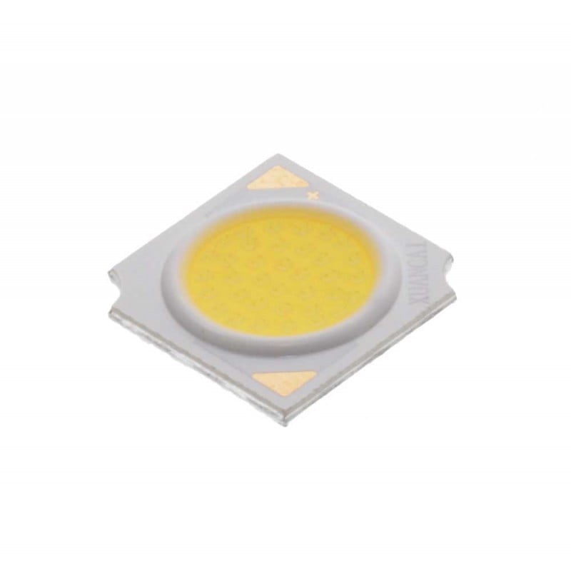 Chip LED COB 5W, 13,5x13,5mm, 700lm, 6000-6500K, suport aluminiu cu fante de prindere