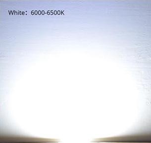 Chip LED COB 28mm, nuanta alb-rece 6000-6500K ilustrata comparativ