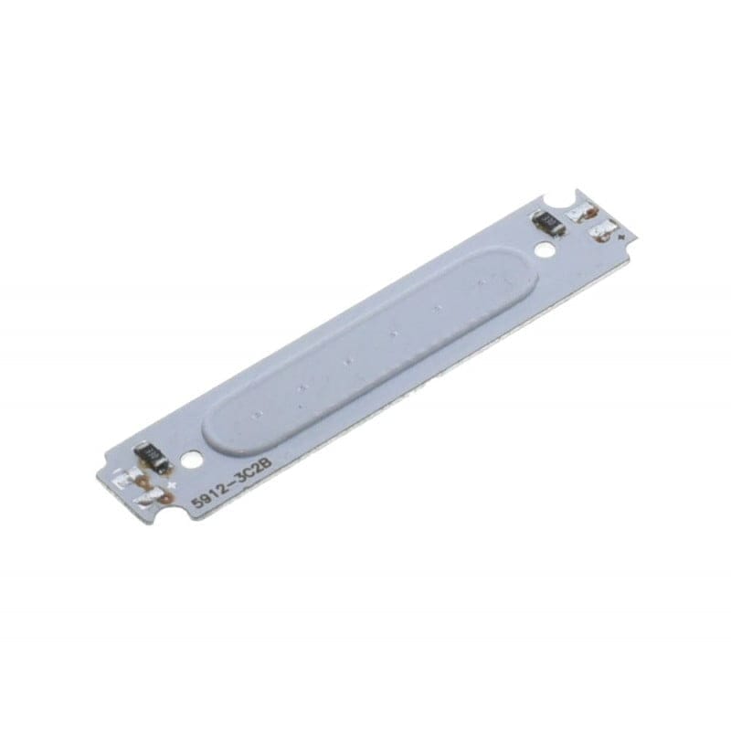 Chip LED COB albastru 2W pe bara de aluminiu, format compact 58x13mm, stins
