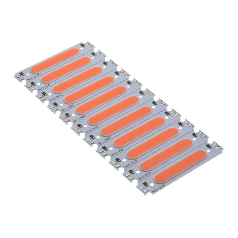Set 10 bucati chip LED COB rosu 58x13mm, vedere de ansamblu pachete multiple