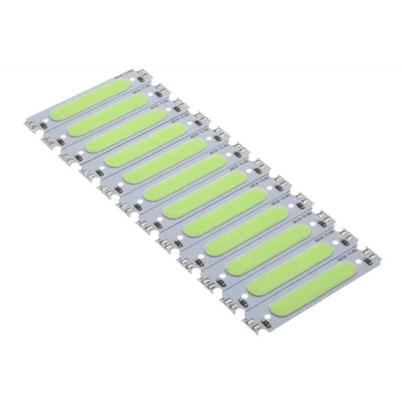 Set 10 bucati chip LED COB verde 2W, 58x13mm, pachet pentru proiecte DIY
