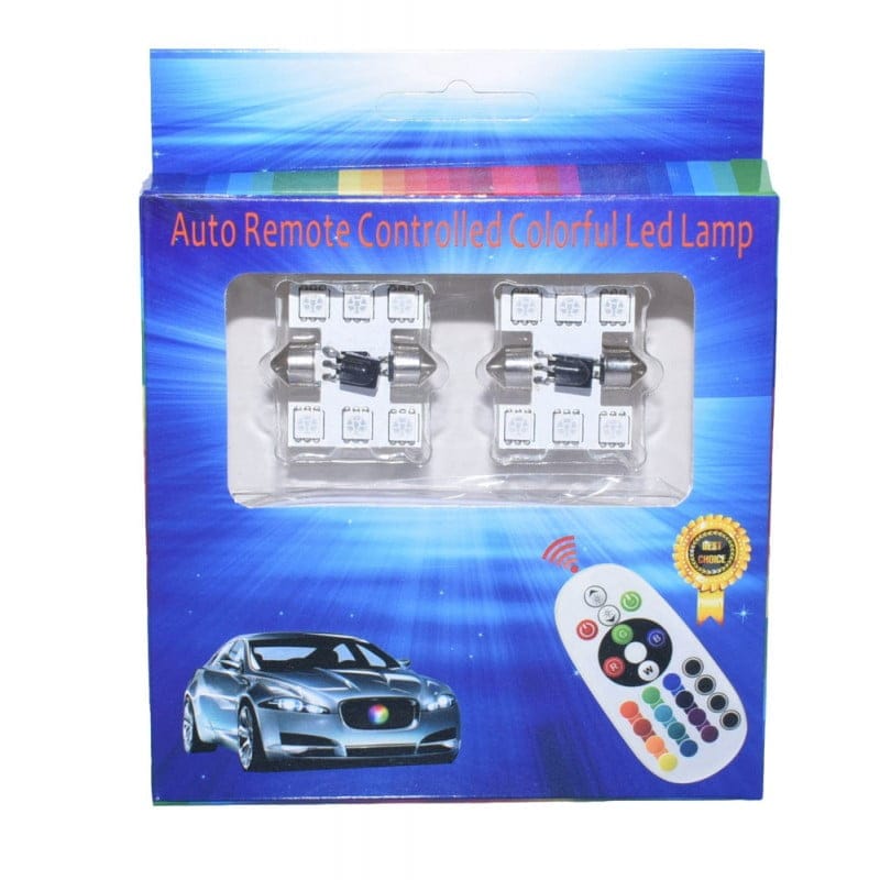 Set becuri LED RGB auto feston in cutie de prezentare, cu telecomanda inclusa