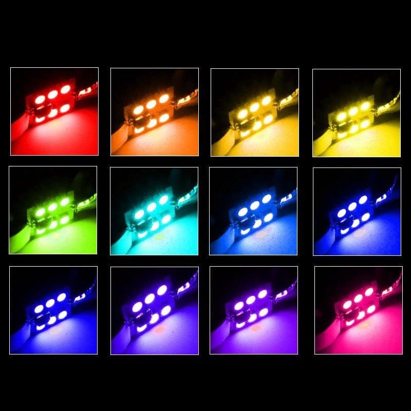 Bec LED feston RGB SMD 5050 in 12 culori diferite, de la rosu la roz