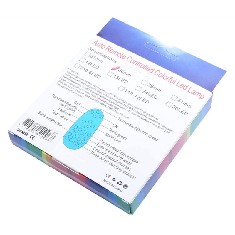 Verso ambalaj becuri LED RGB feston 36mm cu specificatii tehnice si instructiuni de utilizare