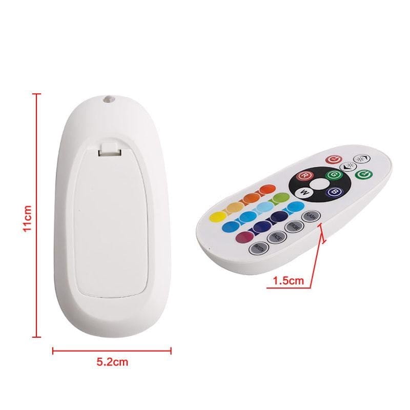 Telecomanda IR pentru leduri RGB auto, dimensiuni 11x5.2cm, 1.5cm grosime