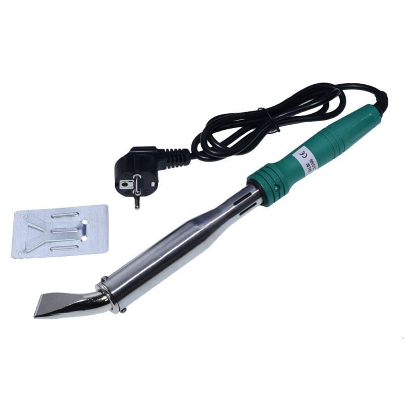 Letcon electric 300W cu varf lat tratat, maner ergonomic verde si suport metalic inclus, 230V
