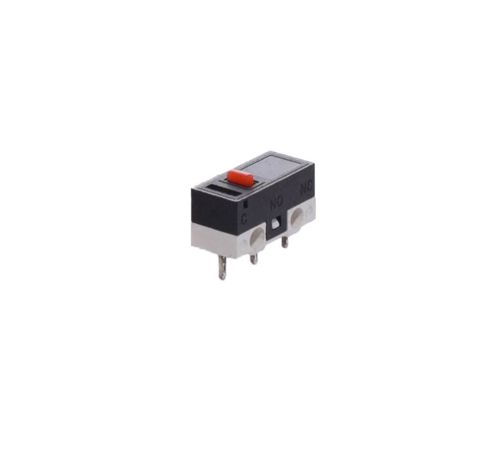 Micro limitator cu buton 13x11x6mm, 3A 125VAC, contacte COM/NO/NC, pini pentru montaj PCB