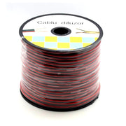Cablu difuzor bifilar 2x2.5mm² transparent, rola 100m, conductor CCA, identificare polaritate linie rosie