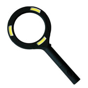 Lupa cu iluminare LED COB 3W, zoom 3x, 250 lumeni, maner ergonomic antiderapant negru, portabila pe baterii