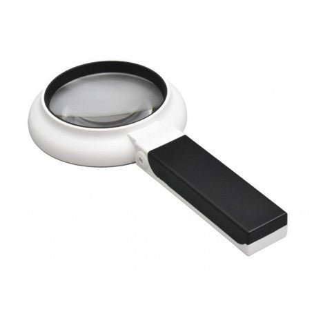 Lupa portabila 75mm cu maner ergonomic negru, design compact pentru utilizare manuala