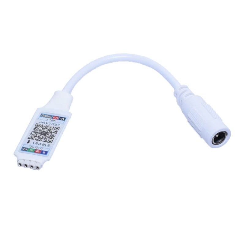 Mini controler LED RGB Bluetooth, conector DC 2.1mm, compatibil 5V-24V, control wireless din smartphone