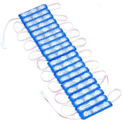 Set 20 module LED albastre 220V, 2W/buc, IP65, conectare directa la retea, pentru reclame si vitrine