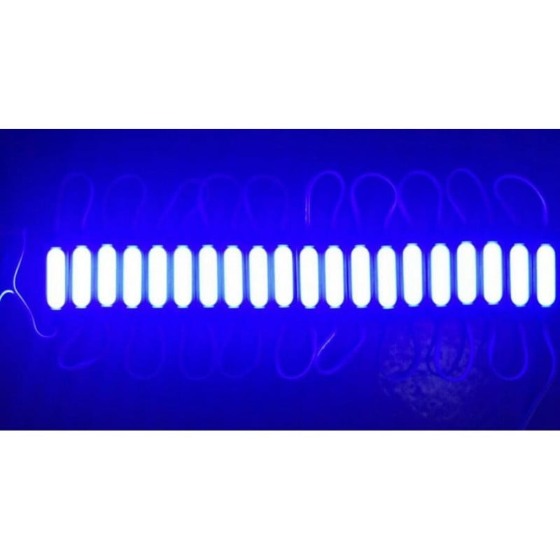 Modul LED SMD 5730 COB albastru 2W IP65, 6 LED-uri per modul, iluminare uniforma pentru reclame si panouri