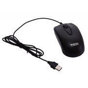 Mouse optic cu fir USB, senzor 1200 DPI, cablu 1.35 m, design ergonomic pentru birou