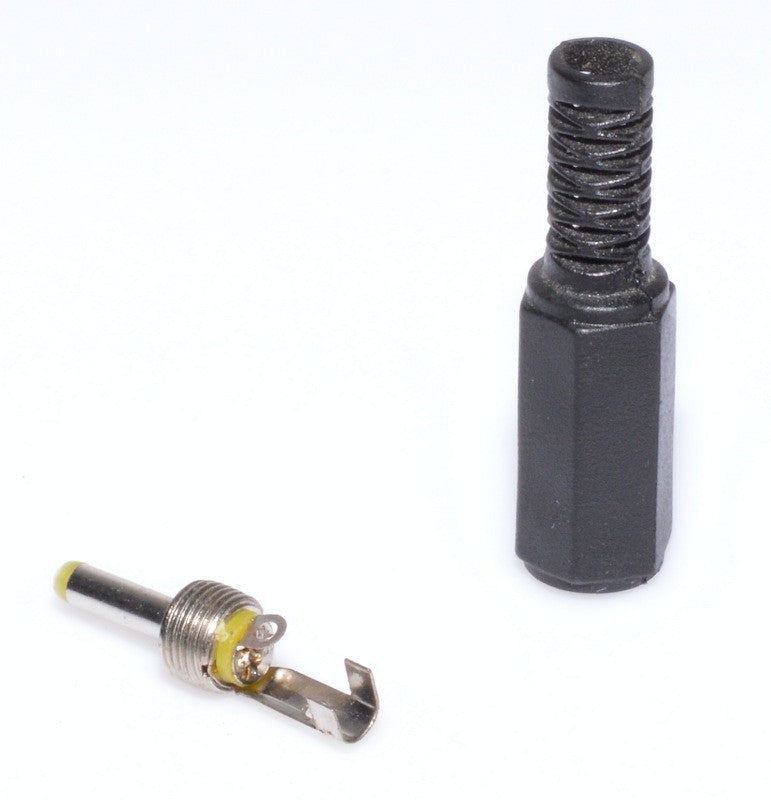 Mufa DC 0,7x2,5 mm dezasamblata complet, piese individuale pentru lipire si montaj